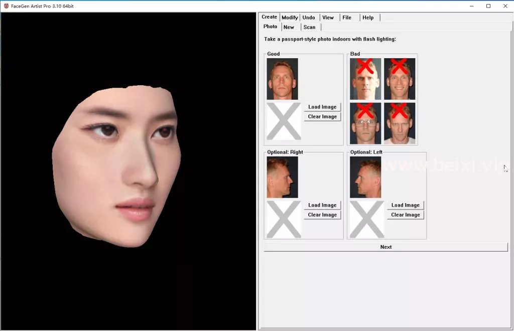 FaceGen破解版，照片生成模型变形